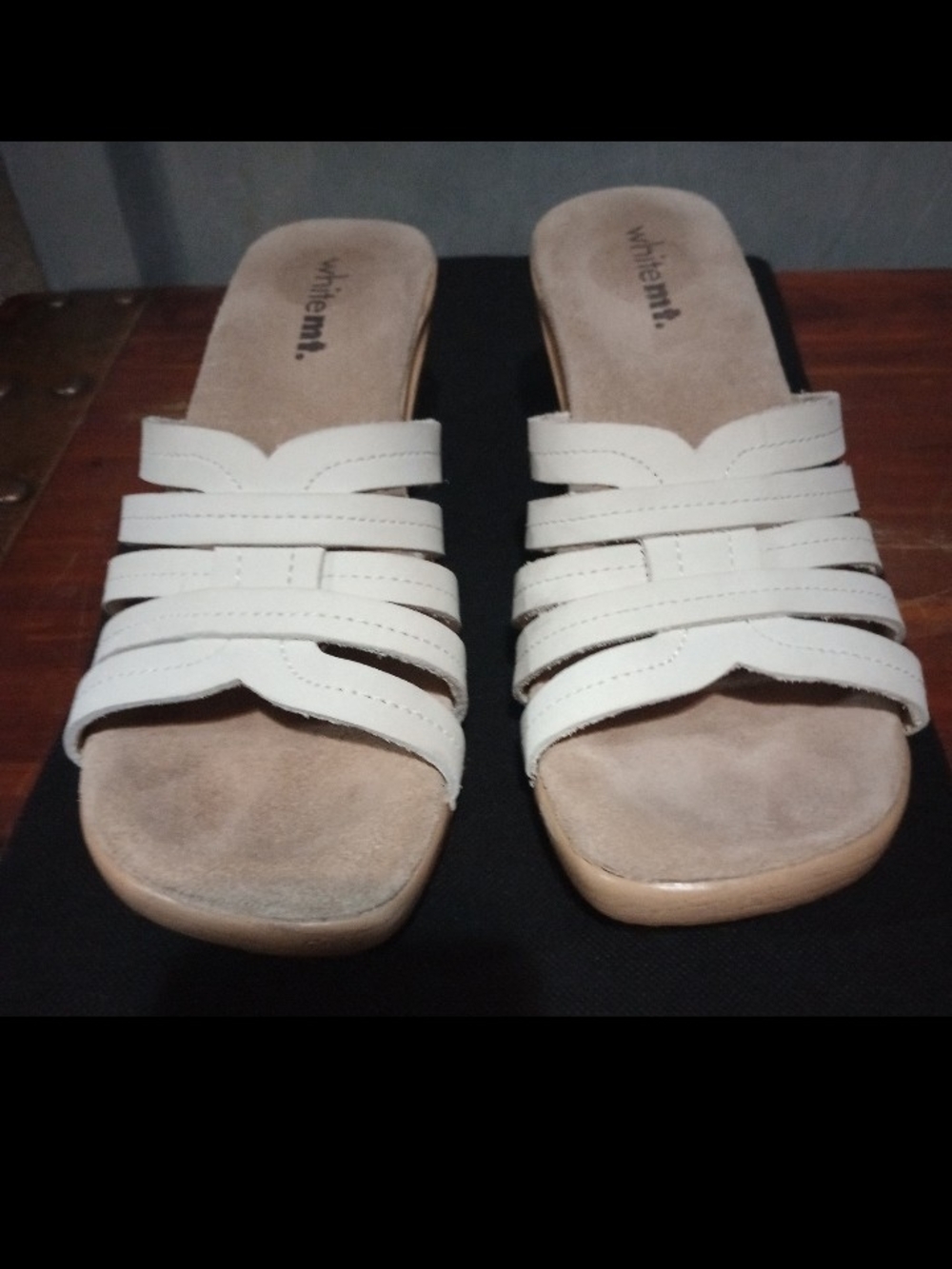 White Multi-Strap Slide Mules by white m.